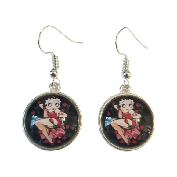 Handcrafted Betty Boop Earrings - Picture 1 of 4